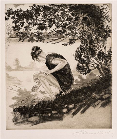 Junge Frau am Wasser - Alois Kolb