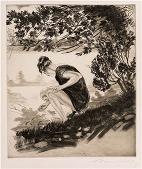 Junge Frau am Wasser - Alois Kolb