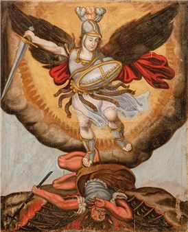 San Miguel arcángel - Virreinal School, 18th Century