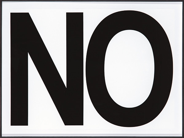 Artwork by Santiago Sierra, NO, Made of serigraph on paper