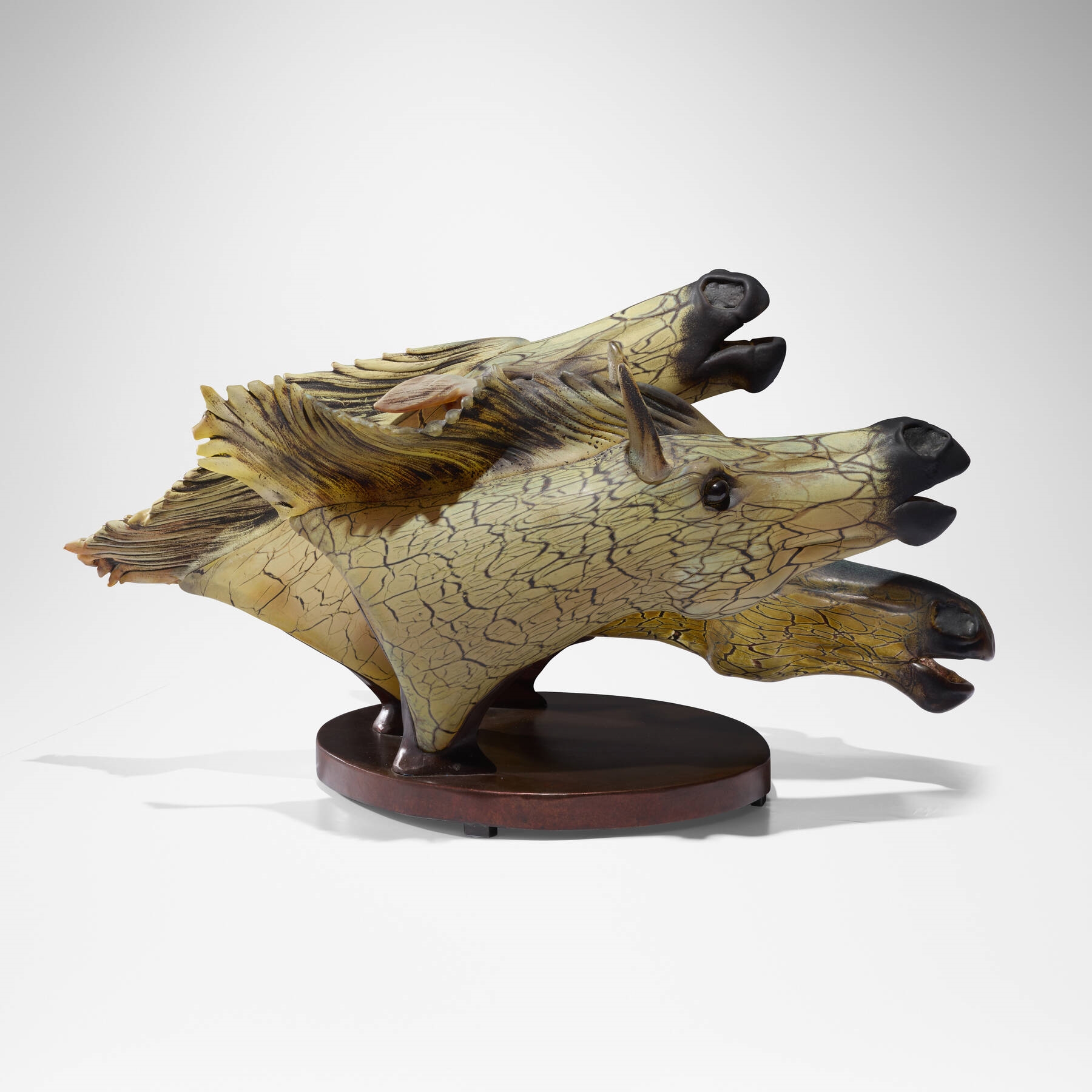 Artwork by David Bennett, Untitled (Horses, Made of Hand-Blown Glass, Metal