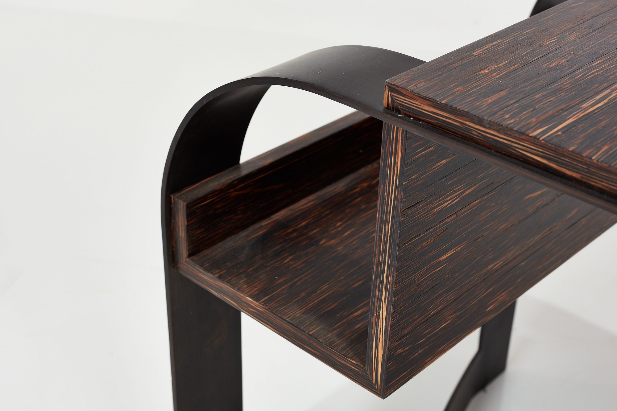 Artwork by Eugène Printz, Desk, Made of Palmwood, black oxidized steel