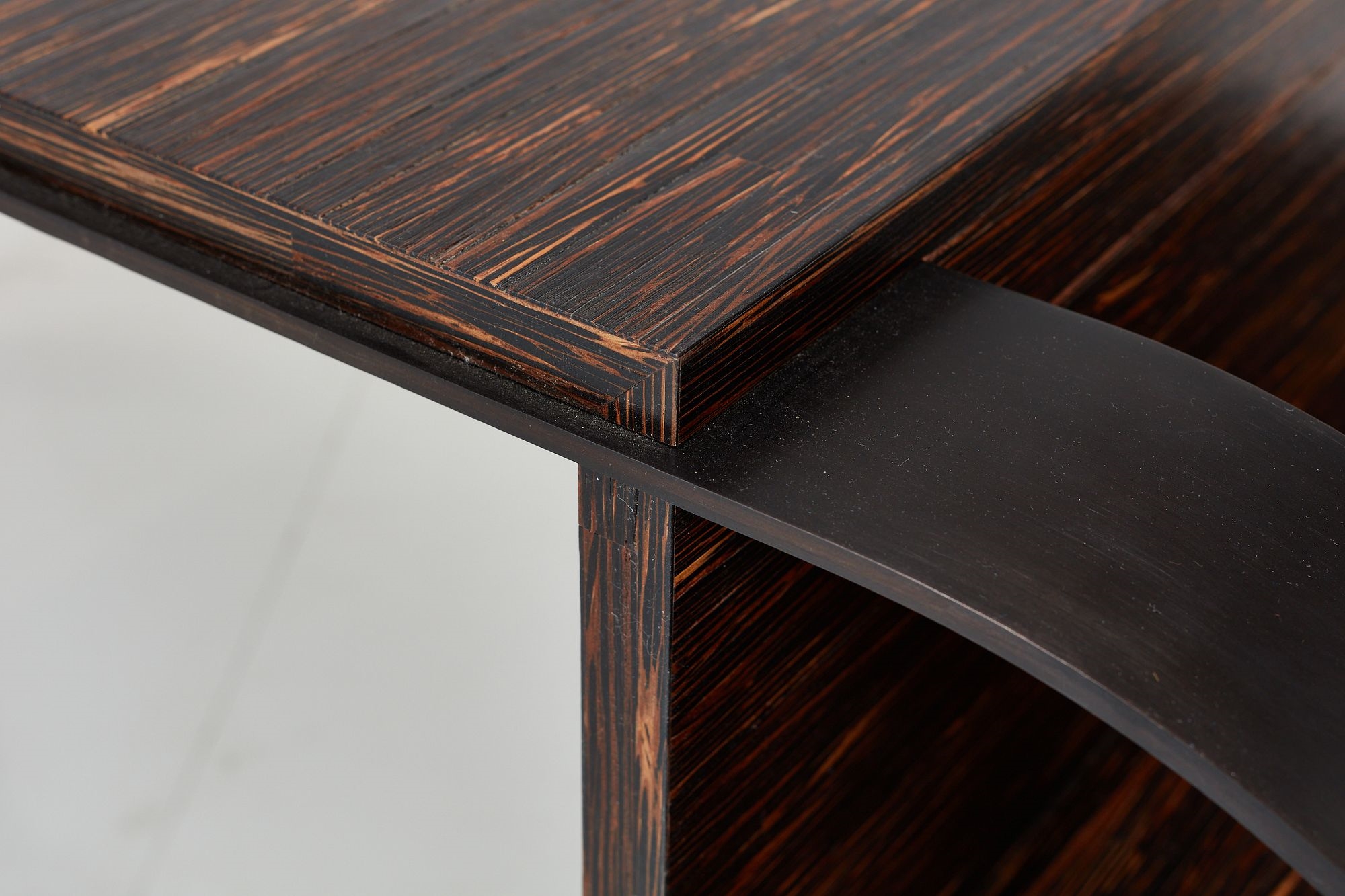 Artwork by Eugène Printz, Desk, Made of Palmwood, black oxidized steel