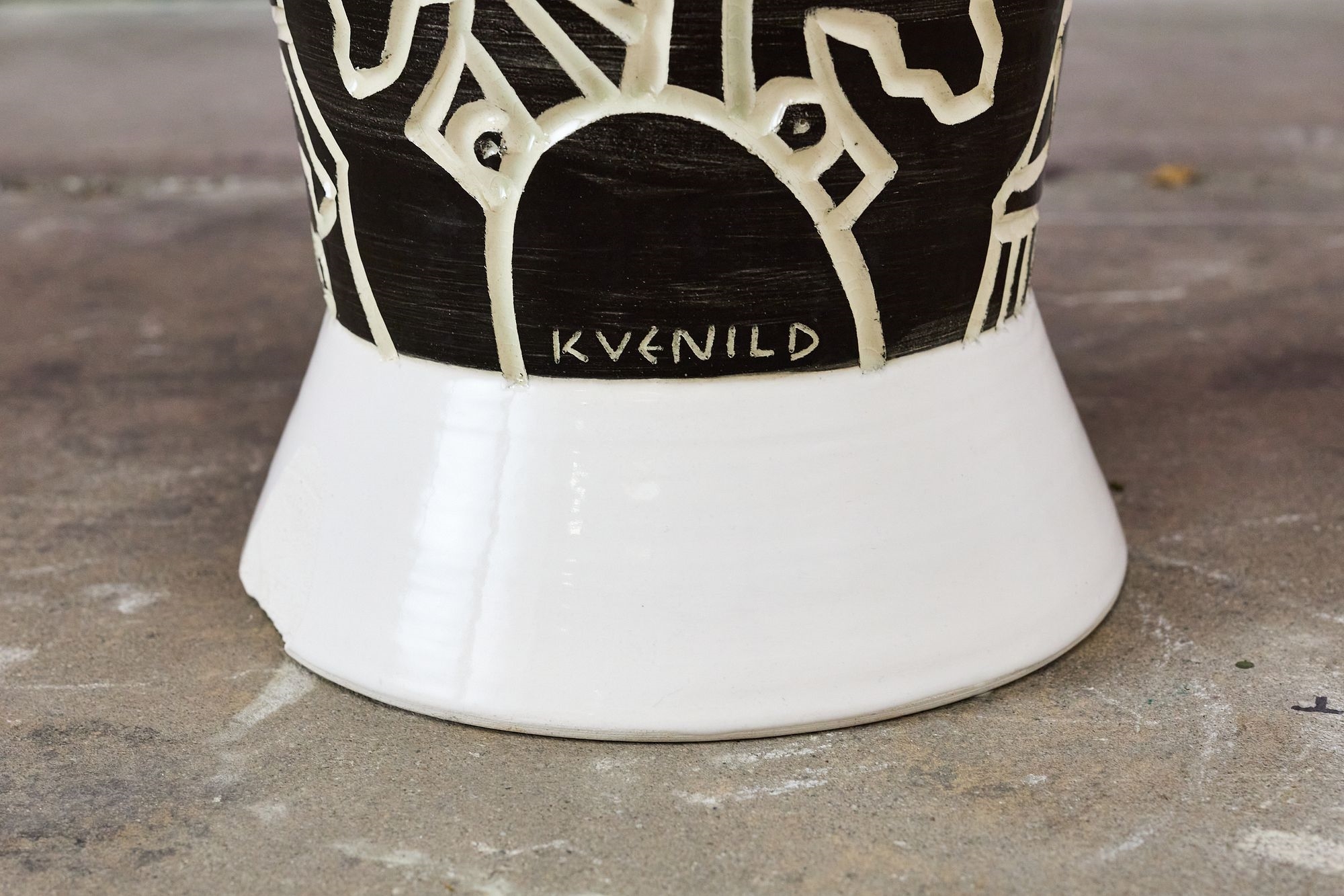 Artwork by Robert Beau Kvenild, Flower Vase Sculpture, Made of Glazed Ceramic