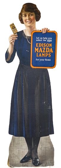 Edison Mazda Advertising -Full Size Lady Standee