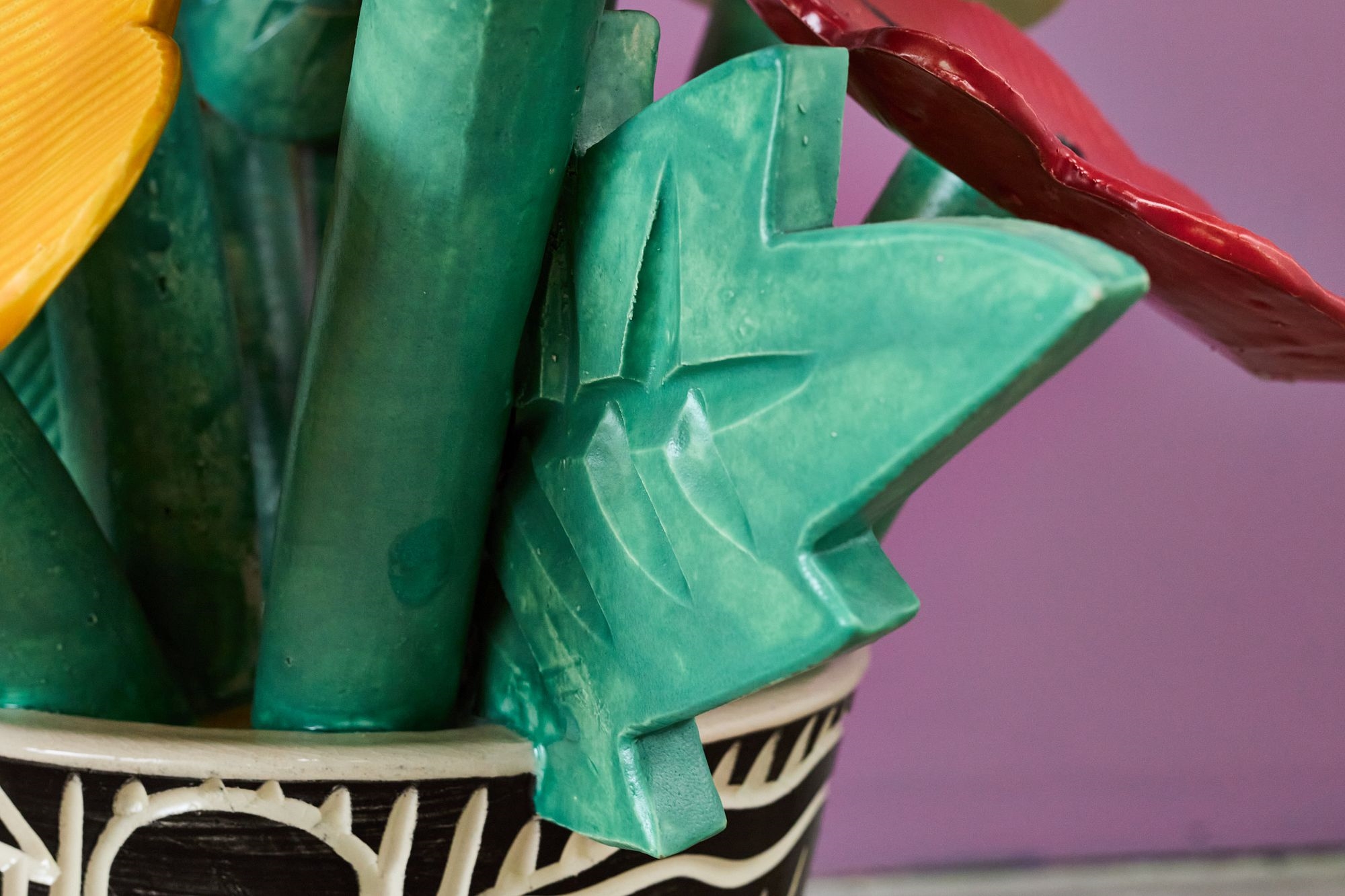 Artwork by Robert Beau Kvenild, Flower Vase Sculpture, Made of Glazed Ceramic