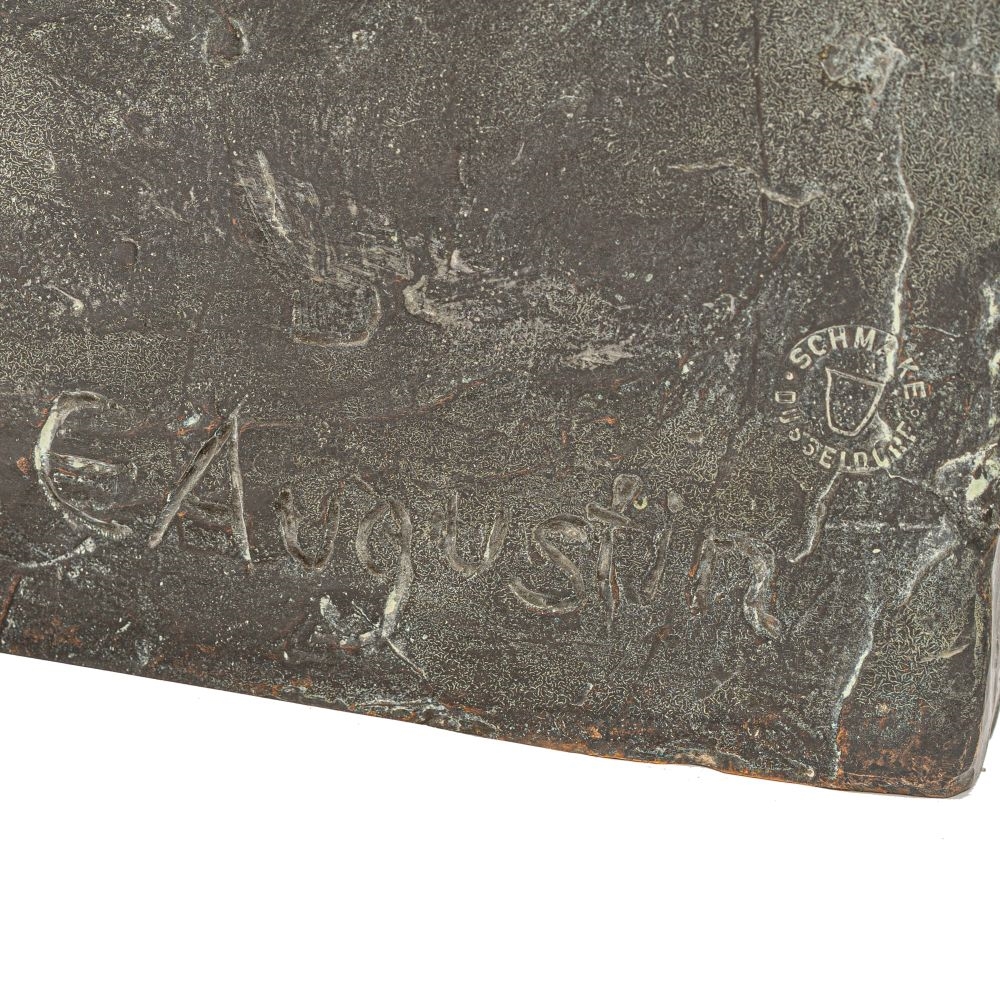 Artwork by Edgar Augustin, A Seated Female Nude, Made of Bronze, Black Patinated