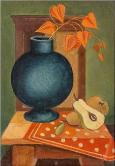 Still life with the blue vase - Gottfried Brockmann
