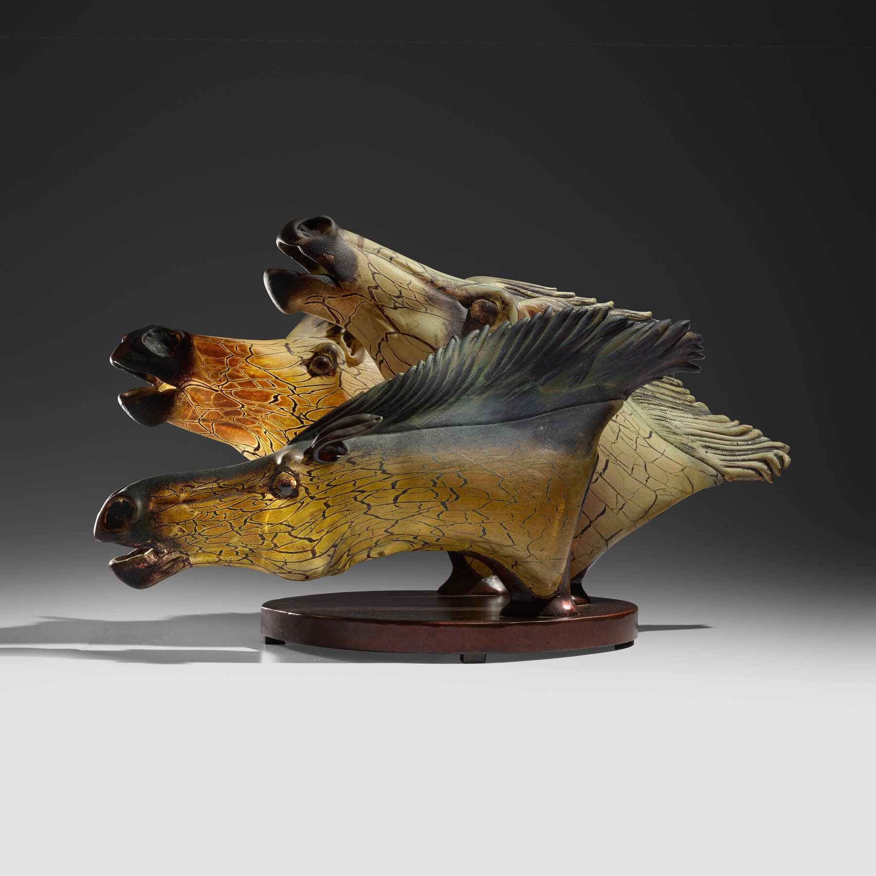 Artwork by David Bennett, Untitled (Horses, Made of Hand-Blown Glass, Metal