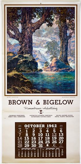 1962 Maxfield Parrish Brown and Bigelow Large Calendar