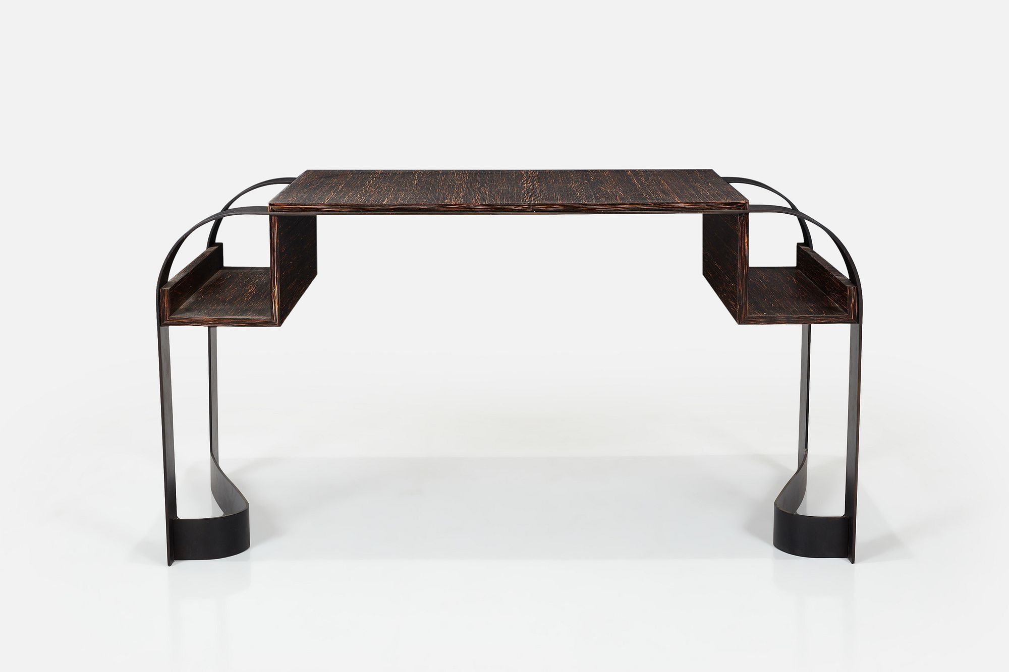Artwork by Eugène Printz, Desk, Made of Palmwood, black oxidized steel