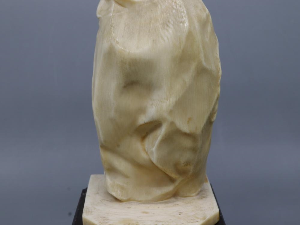 Artwork by Henri Frédéric Varenne, ANTIQUE FRENCH HAND-CARVED NON-COMPOSITE FIGURE OF A PERIOD LADY STEPPING OUT WITH A HAND FAN, Made of Hand-Carved