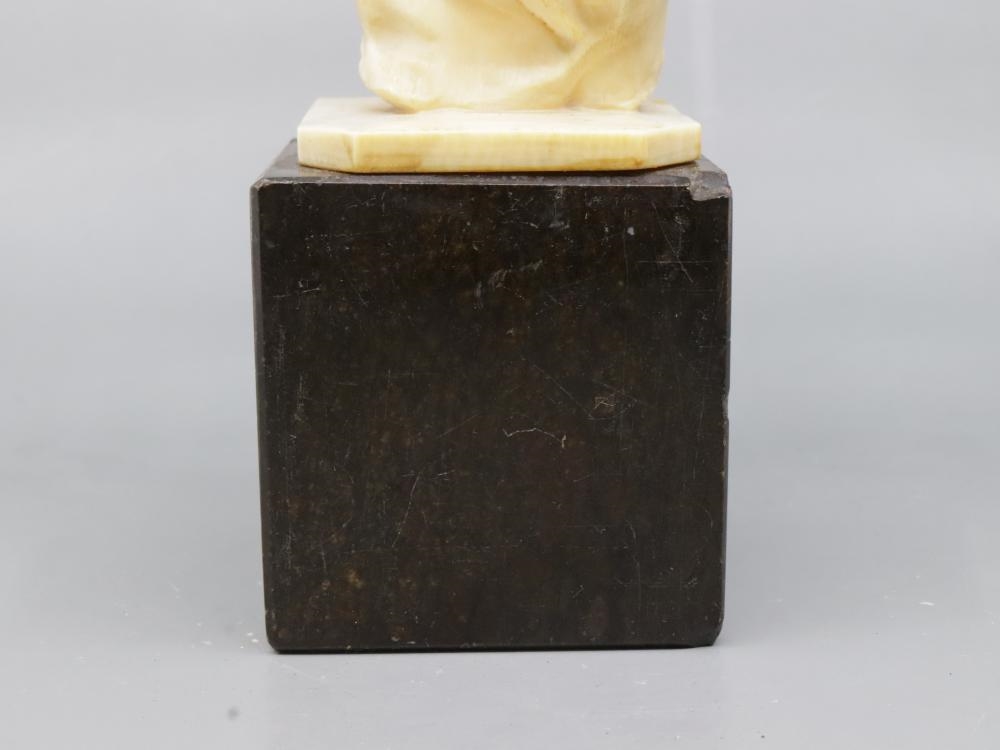 Artwork by Henri Frédéric Varenne, ANTIQUE FRENCH HAND-CARVED NON-COMPOSITE FIGURE OF A PERIOD LADY STEPPING OUT WITH A HAND FAN, Made of Hand-Carved