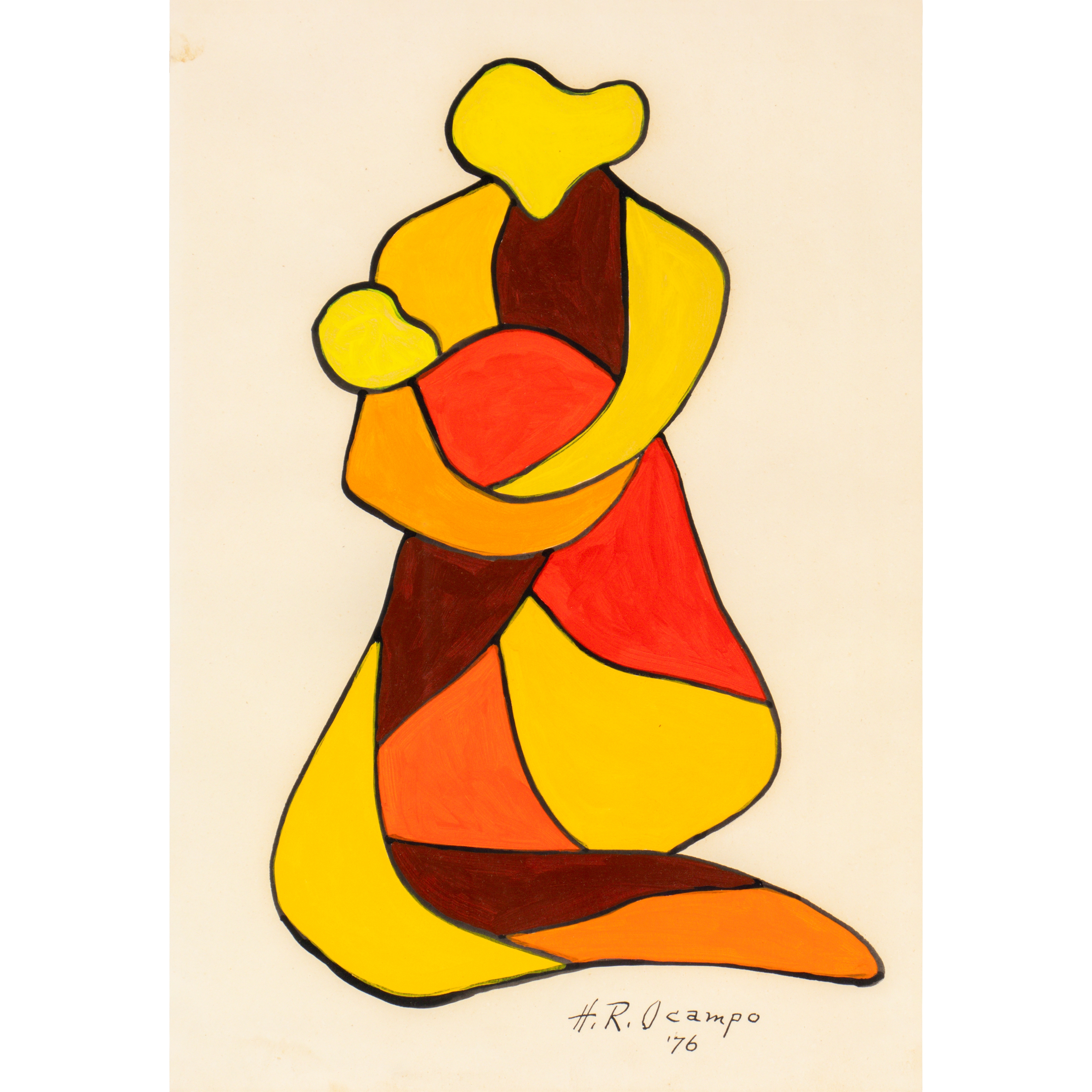 Artwork by Hernando Ocampo, Untitled (Mother and Child, Made of Acrylic on paper