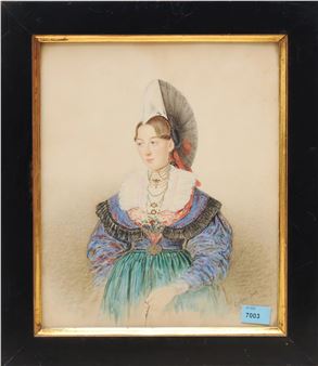 Mädchen in innerrhoder Festtagstracht - Jakob Suter