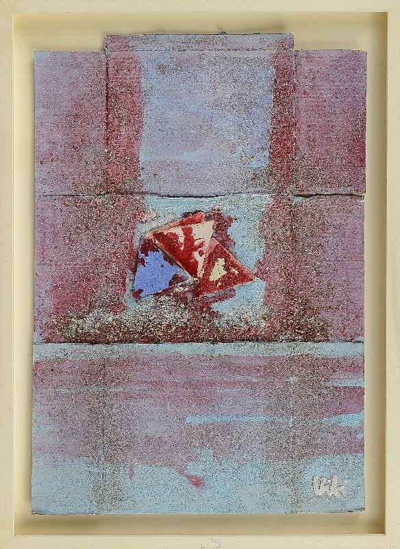 Artwork by Piero Viti, The Open Box, Made of mixed media and application on cardboard