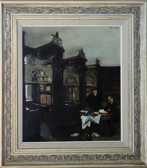 Thomas Ryan | THE INTERIOR OF MARSH'S LIBRARY WITH FIGURES | MutualArt