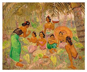 Prière dans la Forêt, Bali - Adrien Jean Le Mayeur de Merprés