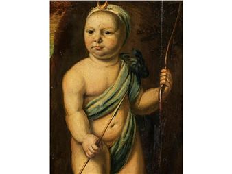 KINDERBILDNIS ALS DIANA - Antwerp School, 17th Century