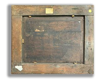 A wooden frame with a piece of wood on it.