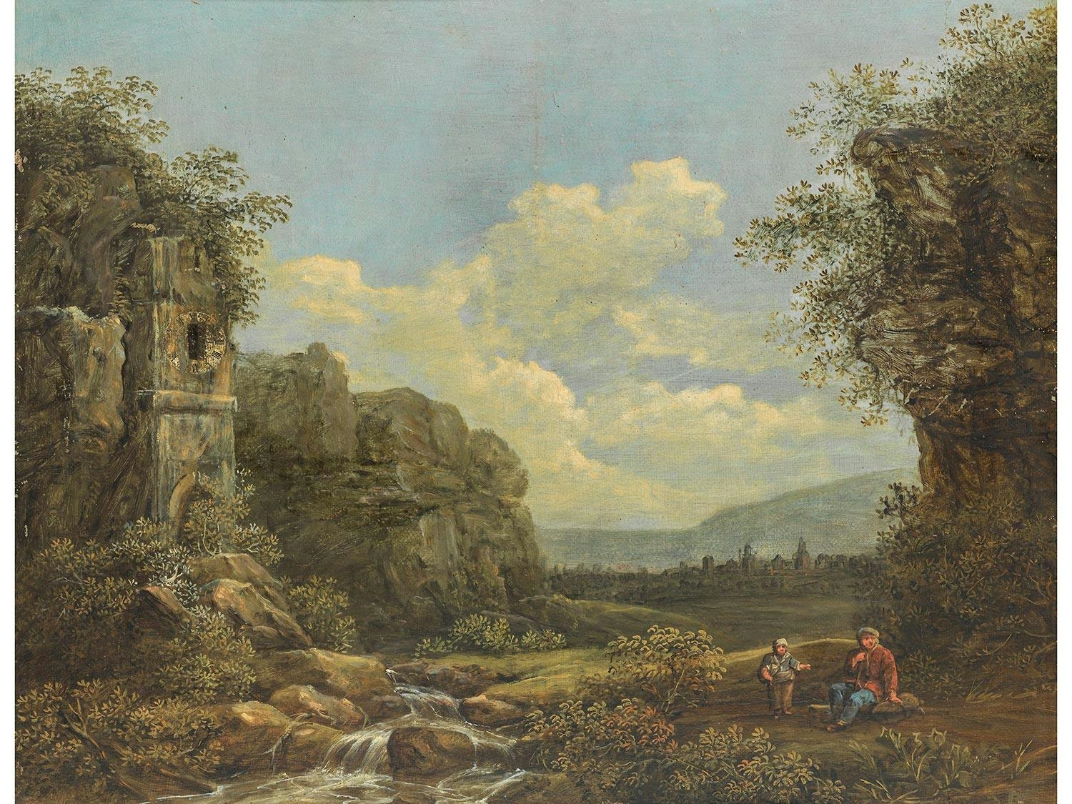 Artwork by Bernhard Gottfried Manskirch, SOMMERLICHE LANDSCHAFTEN, Made of oil on canvas