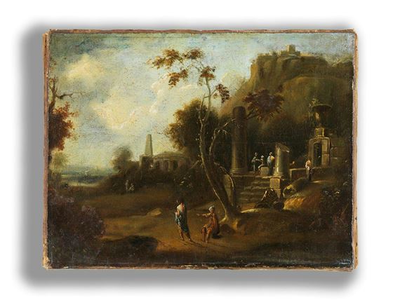 RUINENCAPRICCIO IN KLASSISCHER LANDSCHAFT - Pierre Antoine Patel