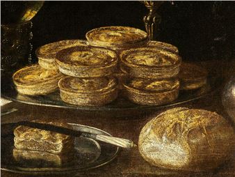STILL LIFE WITH DRINKING VESSEL, PIES AND PLAYING CARDS - Sebastien Stoskopff