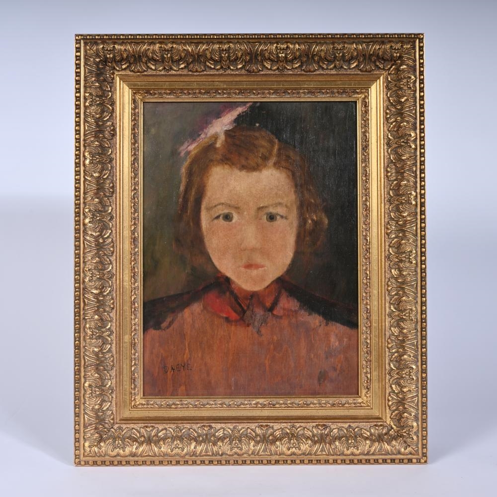 Artwork by Hippolyte Daeye, Portrait of a girl, Made of Oil On Panel