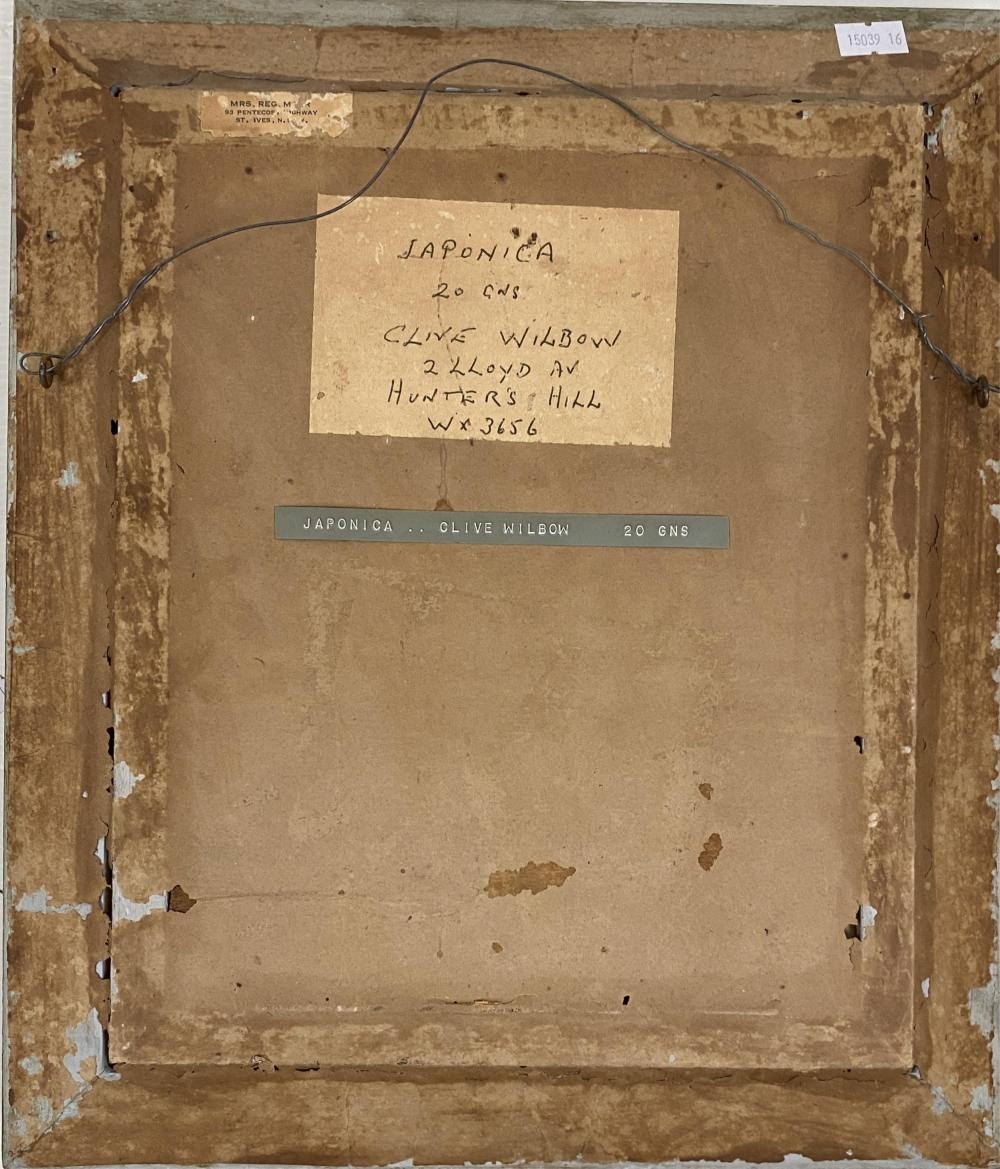 Artwork by Clive Wilbow, Japonica, Made of Oil On Canvas On Board