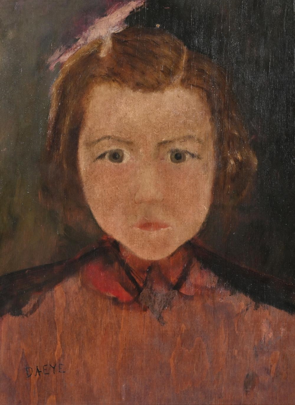 Artwork by Hippolyte Daeye, Portrait of a girl, Made of Oil On Panel
