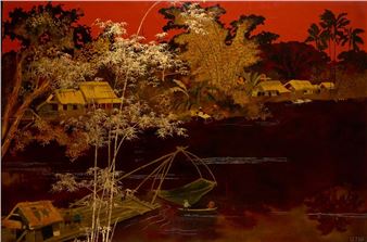 Village on the banks of the Mekong - Le Thy