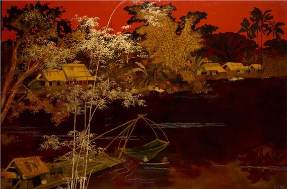 Village on the banks of the Mekong - Le Thy