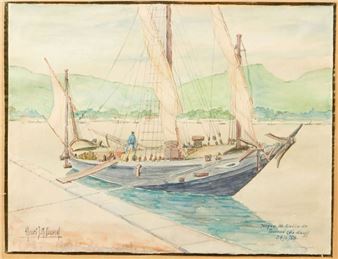 Jonque on the Tourane River - Henri Cosserat