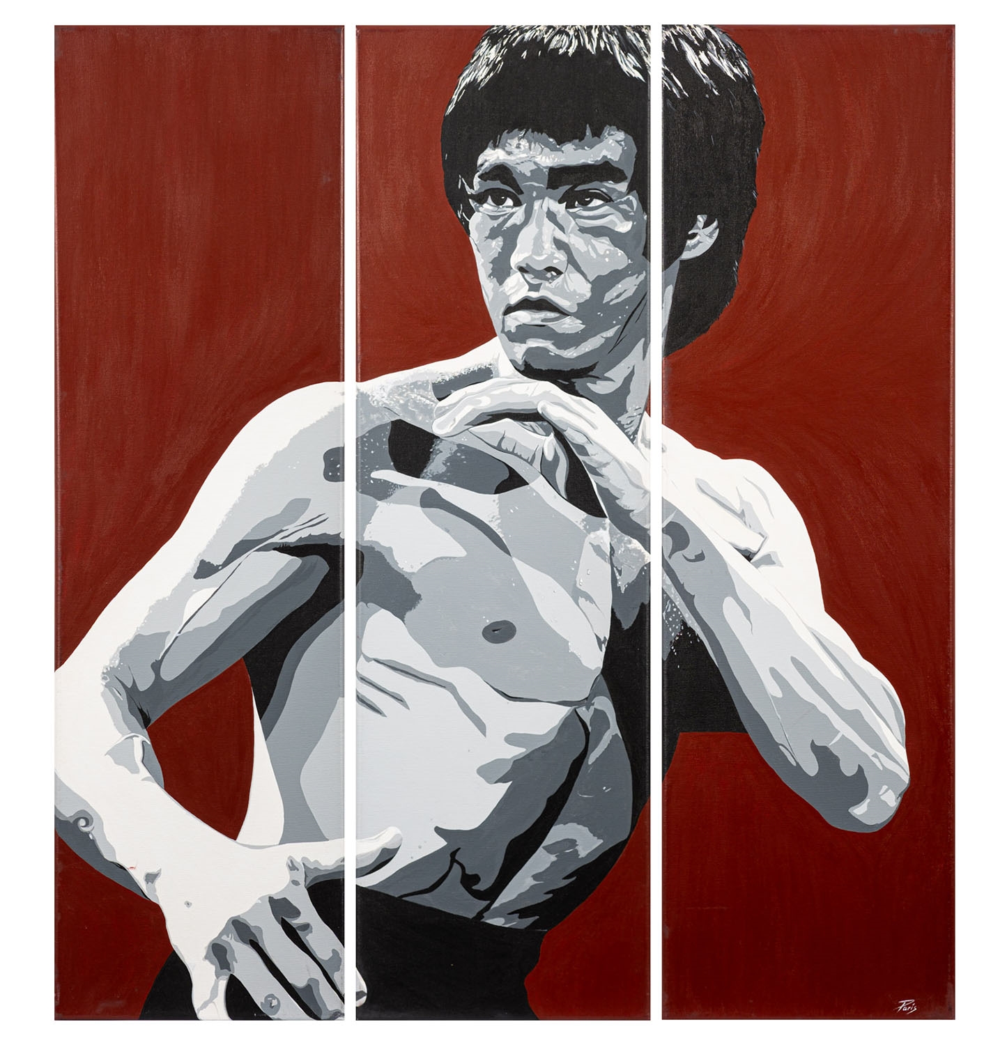 Artwork by Paris Knight, Bruce Lee 'The Legend, Made of Acrylic On Canvas