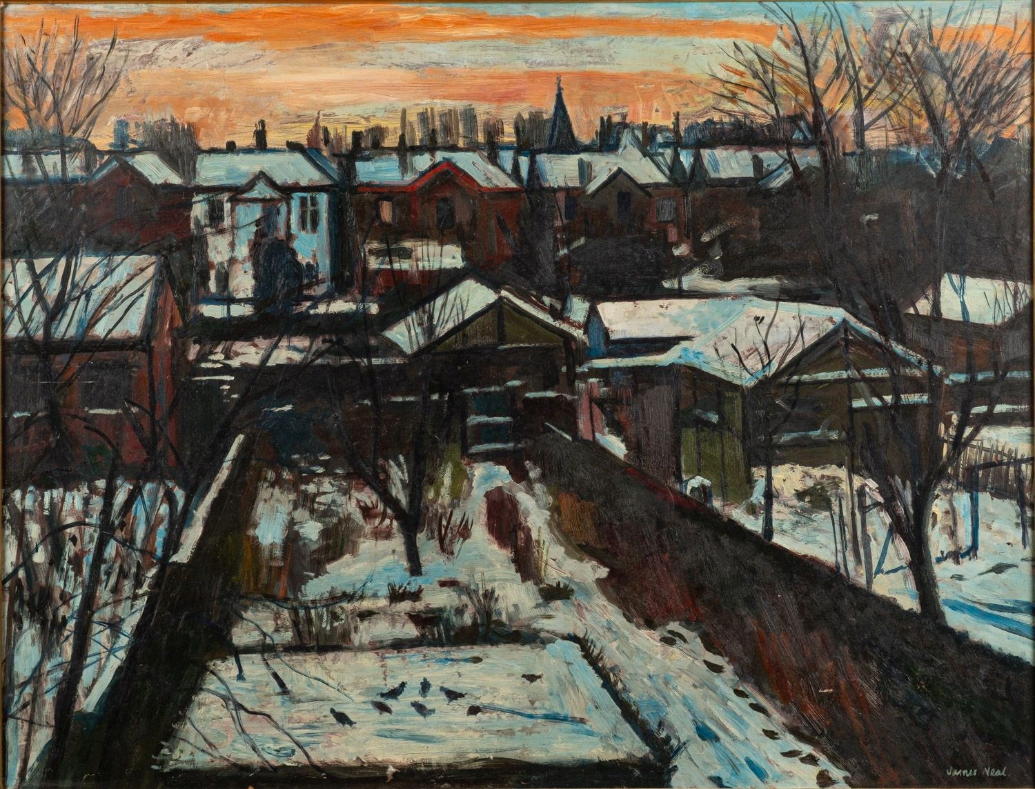 Artwork by James Neal, Snow Avenue, Made of Oil On Board