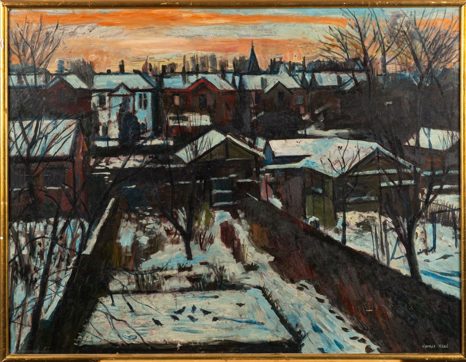 Artwork by James Neal, Snow Avenue, Made of Oil On Board