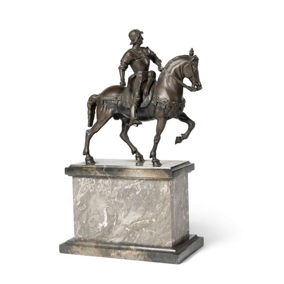 A BRONZE EQUESTRIAN STATUE OF BARTOLOMEO COLLEONI by Andrea del Verrocchio, late 19th Century