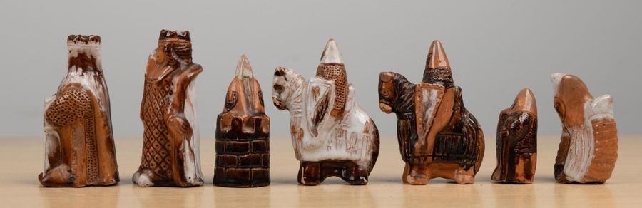 Artwork by Jean-marie Bignolas, Saint Vincent, nativité et éléments de pièces d'échec en terre cuite, Made of Terre Cuite