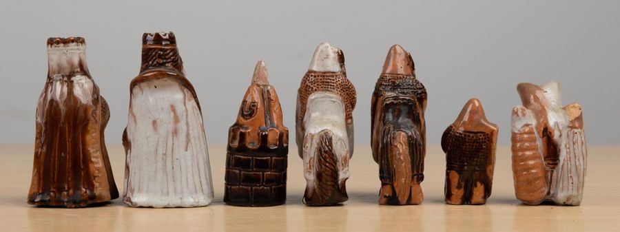 Artwork by Jean-marie Bignolas, Saint Vincent, nativité et éléments de pièces d'échec en terre cuite, Made of Terre Cuite