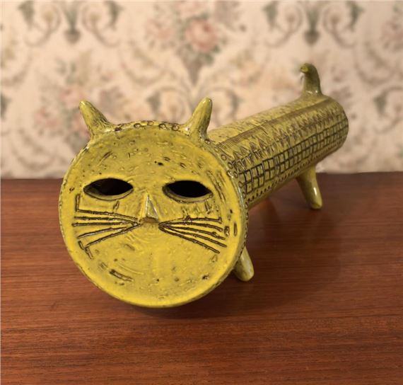 Yellow Glazed Ceramic Cat