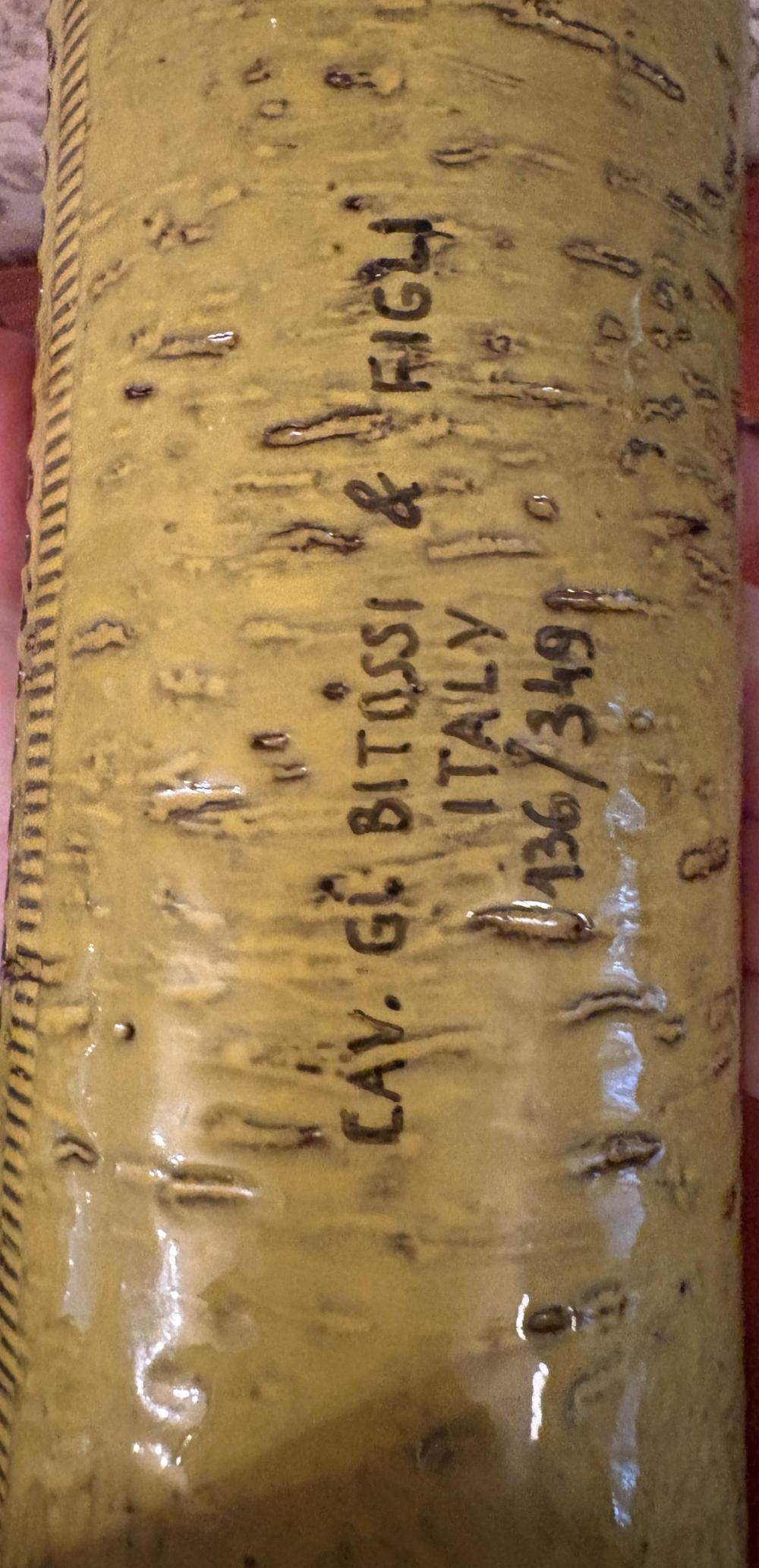 Artwork by Aldo Londi, Yellow Glazed Ceramic Cat, Made of Ceramic