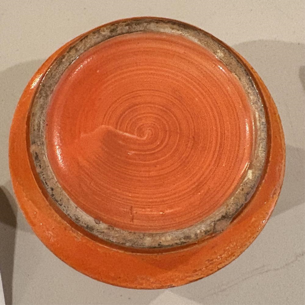 Artwork by Aldo Londi, Orange Glazed Ceramic Vase, Made of Ceramic