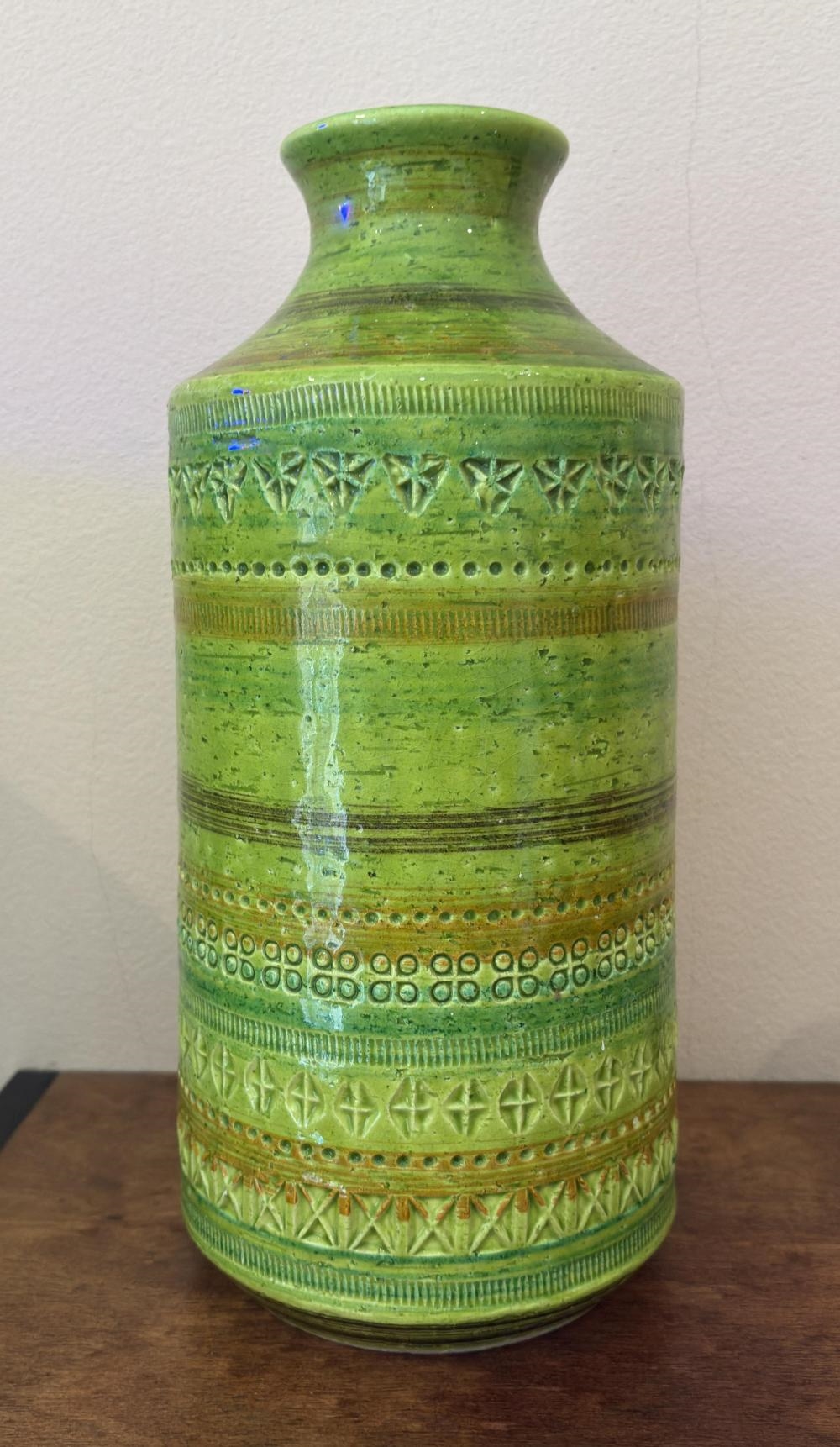 Artwork by Aldo Londi, Green Glazed Ceramic Vase, Made of Ceramic