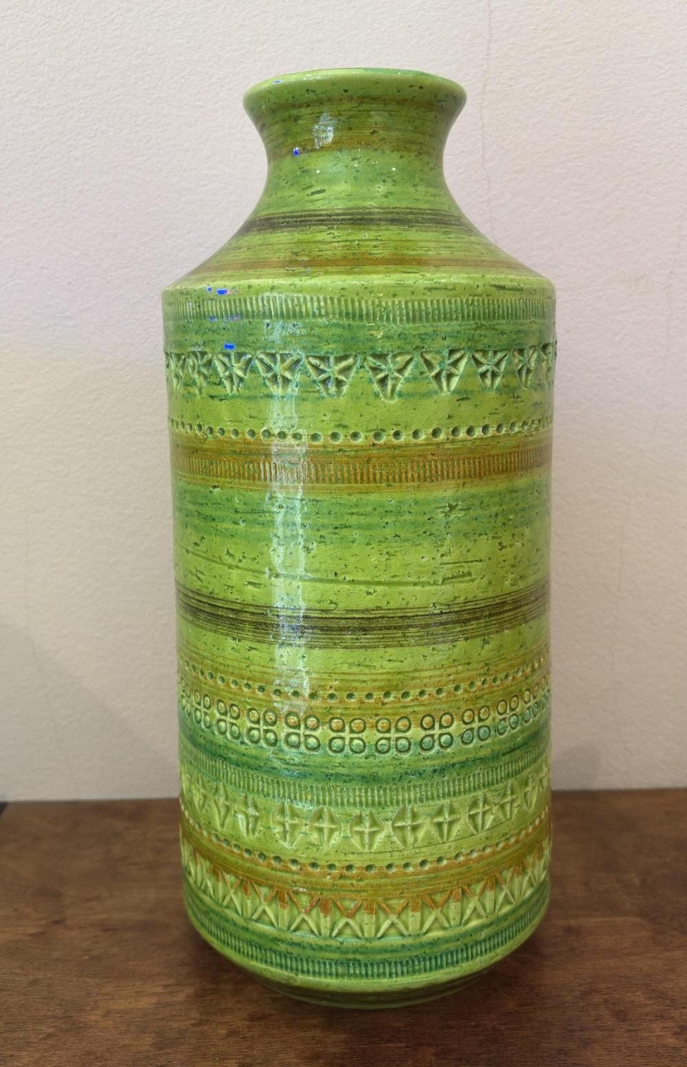 Artwork by Aldo Londi, Green Glazed Ceramic Vase, Made of Ceramic
