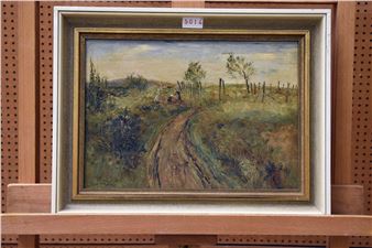 Personen bij een zandpad - Carl Otto Fey