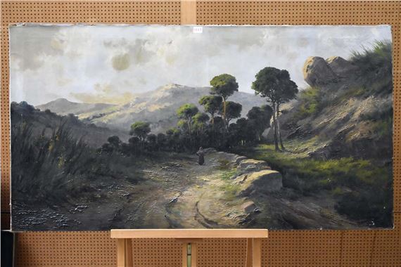 Dame op een bergpad - Esteve Martinell Verdaguer