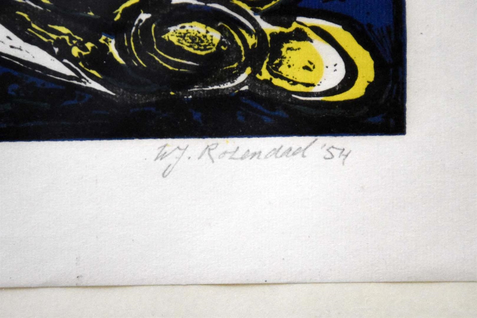 Artwork by Willem Jacob Rozendaal, Drie figuren, Made of color lithograph