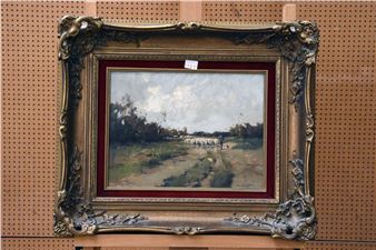 Herder met schapen - Wilhelmus Hendrikus Petrus Johannes de Zwart