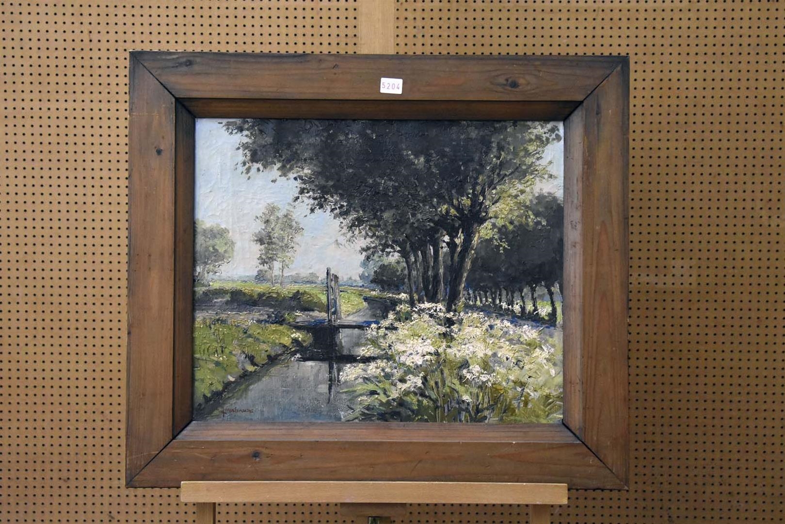 Artwork by Willem Horselenberg, Landschap met wilgen, Made of Olieverf