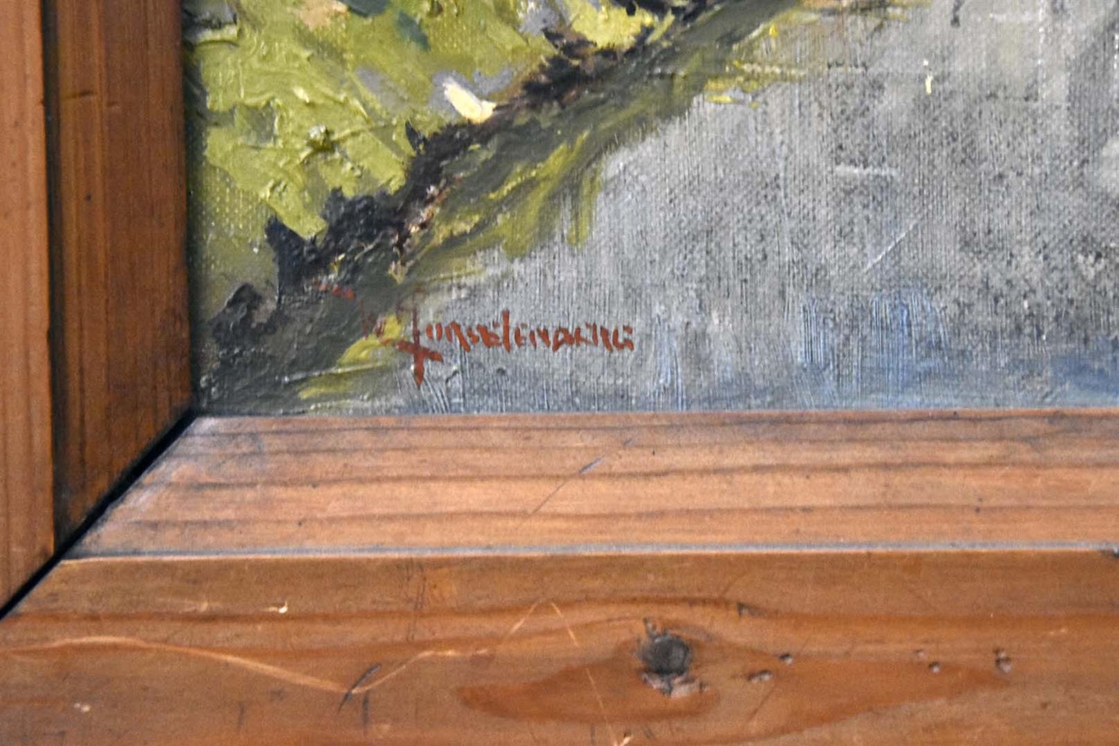 Artwork by Willem Horselenberg, Landschap met wilgen, Made of Olieverf